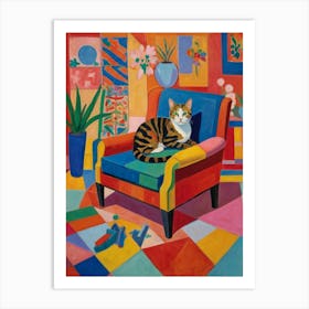 Cat On A Chair Style Henri Matisse Art Print