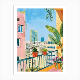 Travel Poster Happy Places Tel Aviv 1 Art Print