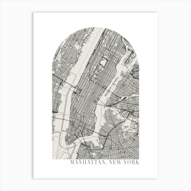 Manhattan New York Boho Minimal Arch Street Map 1 Art Print