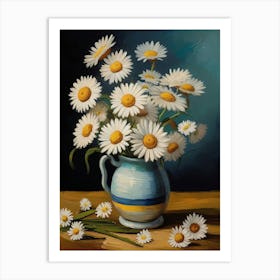 Daisies In A Vase 4 Art Print