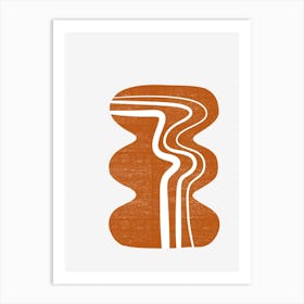 Orange And White Wave Art Print