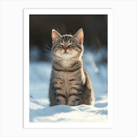 Cat In The Snow Art Print