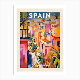 Valencia Spain 2 Fauvist Painting Travel Poster Art Print