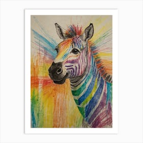 Rainbow Zebra 11 Art Print