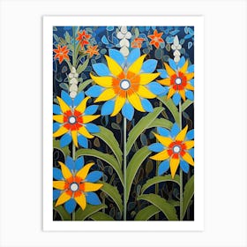 Flower Motif Painting Lobelia 2 Art Print