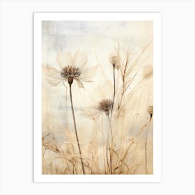 Boho Dried Flowers Love In A Mist Nigella 1 Art Print