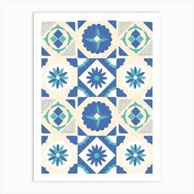 Azulejo 2 - vector tiles, Portuguese tiles Art Print