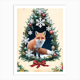 William Morris Christmas Fox 10 Art Print