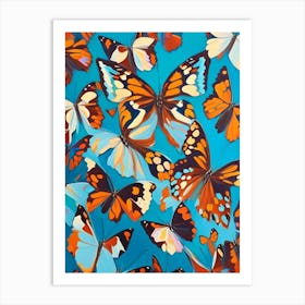 Butterfly Repeat Pattern Oil Painting 1 Art Print