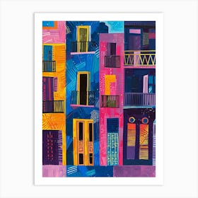 Kitsch Colourful New Orleans 1 Art Print