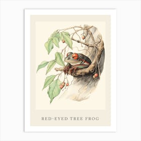 Beatrix Potter Inspired  Animal Watercolour Red Eyed Tree Frog Art Print