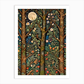 William Morris Moonlight Forest Art Print