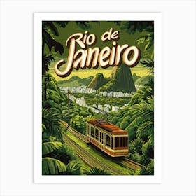 Aihrgdesign A Mid Century Modern Travel Poster For Rio De Janeiro 4 Art Print