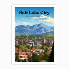 Salt Lake City Utah USA Cityscape Travel Art Art Print