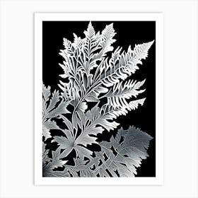 Tansy Leaf Linocut 3 Art Print