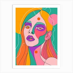 Abstract Portrait Of A Woman 90 Art Print