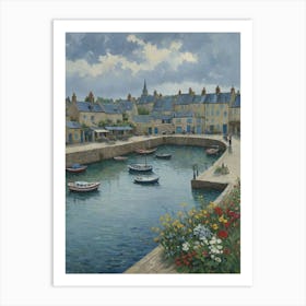 A Glimpse of the Harbor Harbourside Art Print