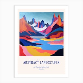 Colourful Abstract Los Glaciares National Park Argentina 3 Poster Blue Art Print