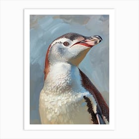 Adlie Penguin Dunedin Taiaroa Head Oil Painting 2 Art Print