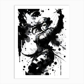 Black Splatter Art Print