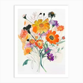 Calendula Collage Flower Bouquet Art Print