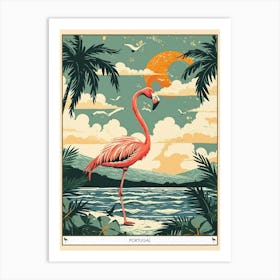 Greater Flamingo Portugal Tropical Illustration 2 Poster Art Print