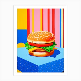 Retro Hamburger Colour Pop 6 Art Print