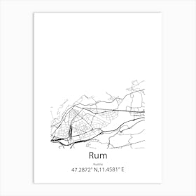 Rum,Austria Minimalist Map Art Print