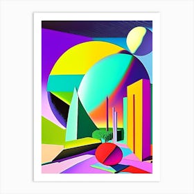 Gemini Planet Abstract Modern Pop Space Art Print