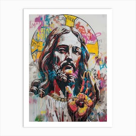 Jesus Face Art Print