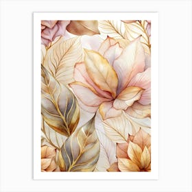 Watercolor Floral Pattern 12 Art Print