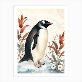 Adlie Penguin Volunteer Point Vintage Botanical Painting 2 Art Print