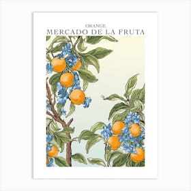 Mercado De La Fruta Orange Illustration 2 Poster Art Print