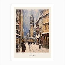 Vintage Winter Painting Poster Munich Germany 1 Art Print