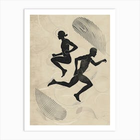 Running Man And Woman Art Print