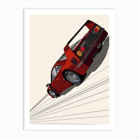 Car Ferrari F40 Crema Art Print