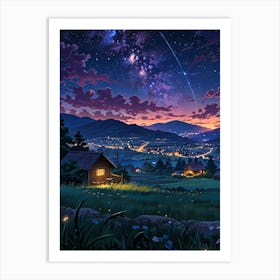 Night Sky Anime aesthetic 57 Art Print