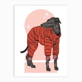 Greyhound Pyjamas Art Print