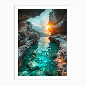 Sunset In A Cave Art Print