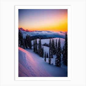 Madonna Di Campiglio, Italy Sunrise Skiing Poster Art Print