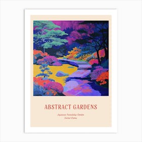 Colourful Gardens Japanese Friendship Garden Usa 2 Red Poster Art Print