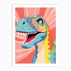 Colourful Dinosaur Gorgosaurus 4 Art Print