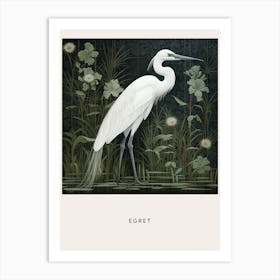 Ohara Koson Inspired Bird Painting Egret 2 Poster Art Print