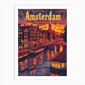 Amsterdam At Sunset Art Print