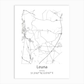 Leuna,Germany Minimalist Map Art Print