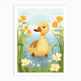 Baby Animal Illustration  Duck 1 Art Print