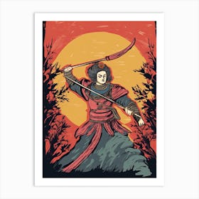 Samurai Illustration 15 Art Print