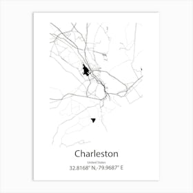 Charleston,United States Minimalist Map Art Print