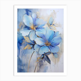 Blue Flowers 16 Art Print