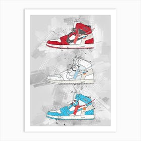 Air Jordan 1 Sneakers Art Print